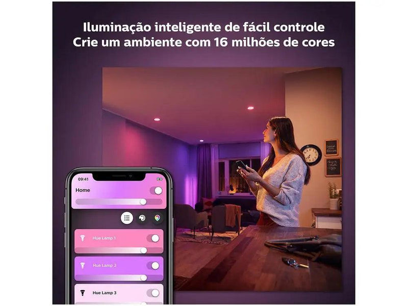 Kit Casa Inteligente Philips Hue 3 Lâmpadas - 220V