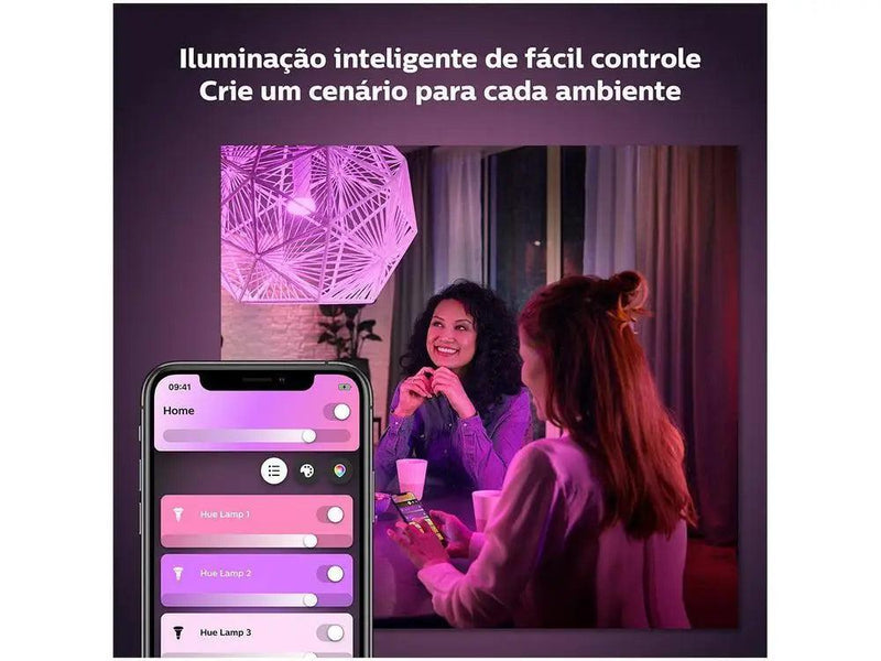 Kit Casa Inteligente Philips Hue 3 Lâmpadas - 220V